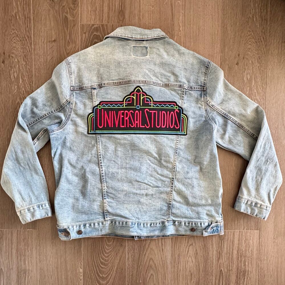 Universal Studios Denim Jacket Retro Marquee 30 Anniversary Embroidery women XL